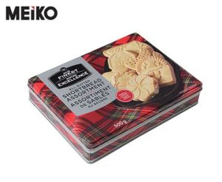 4 Väritulostus Suorakulmaiset keksit Metal Tin Packaging with Window
